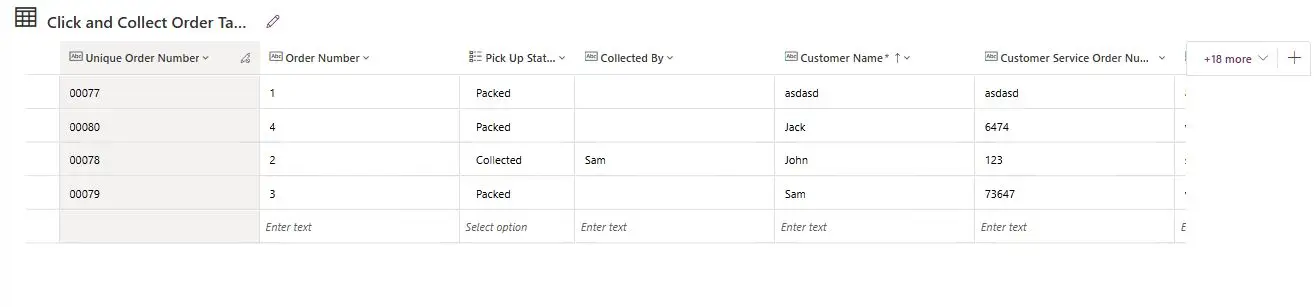 Dataverse table
